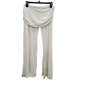 Young Fabulous Broke Y2K White Modal Fold Over Super Flare Boho Festival Pants S